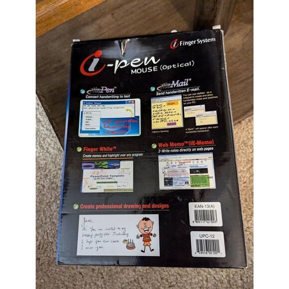 Vintage i-Finger System i-Pen Optical Mouse With Software USB Model FM-100BN NEW - Picture 3 of 5